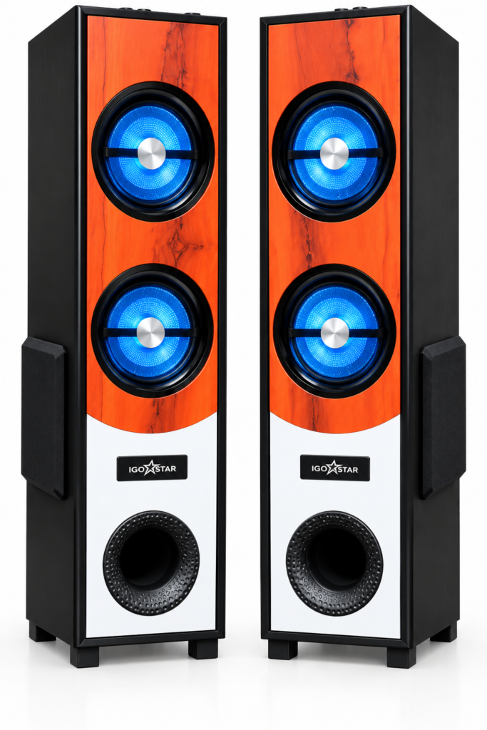IGO STAR IG-2510 180 W Bluetooth Tower Speaker (Black & Brown, 4.2 Channel)